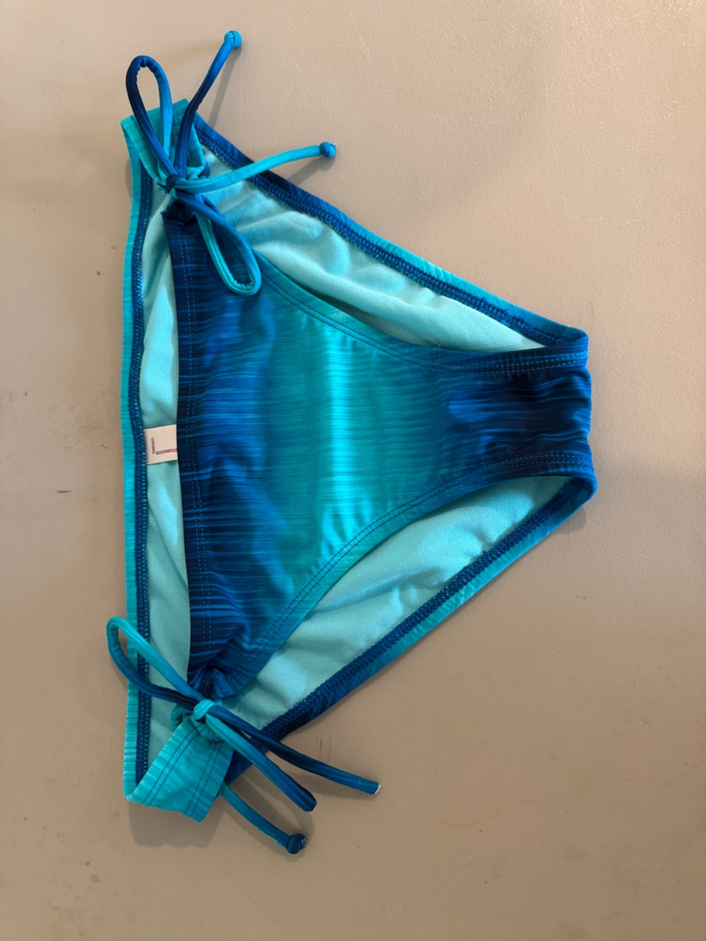 Arizona Jean Co. Women's Blue Striped Tie-Side Bikini Swim Bottom Size L NWOT